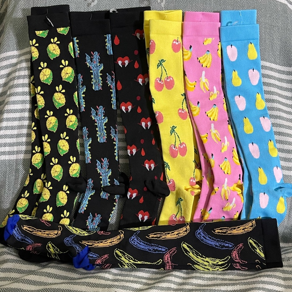 Women’s New Tall Funky Socks Bundle - 7 Pairs with Different‎ Designs